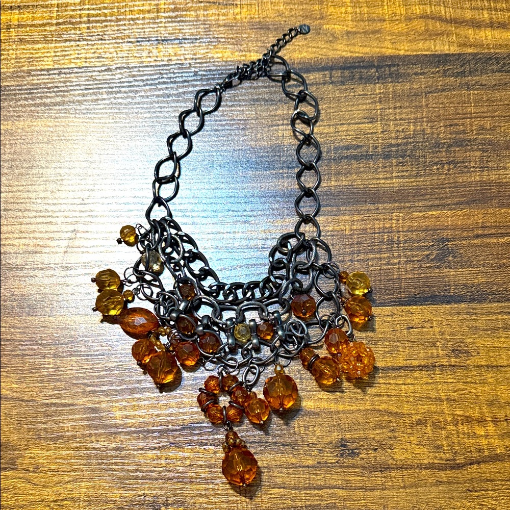 Elegant Amber Beaded Necklace